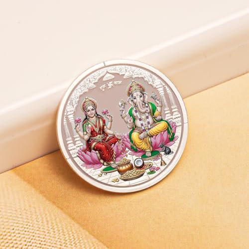 Image of ACPL Precious Moments Maa Laxmi and Ganesh Ji 999 Pure Silver Coin