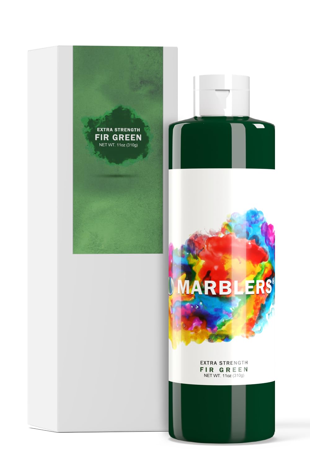 MARBLERS Liquid Colourant 11oz (310g) [Fir Green] | Water-Based | Dye, Tint, Pigment | Odourless | Non-Toxic | for Concrete, Cement, Mortar, Grout, Gypsum, Water-Based Paint, Jesmonite, Plaster