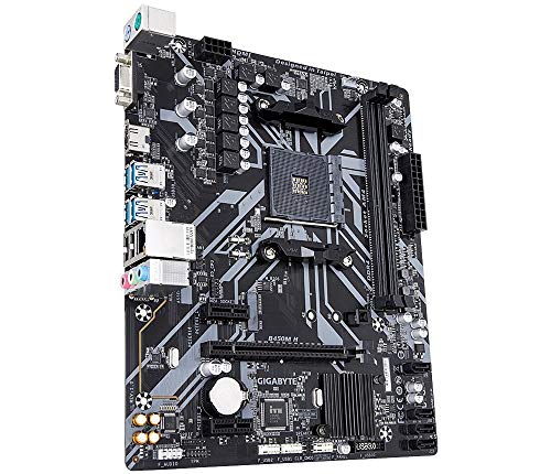 Image of GIGABYTE B450M H Ultra Durable Motherboard with GIGABYTE Gaming LAN and Bandwidth Management, PCIe Gen3 x4 M.2