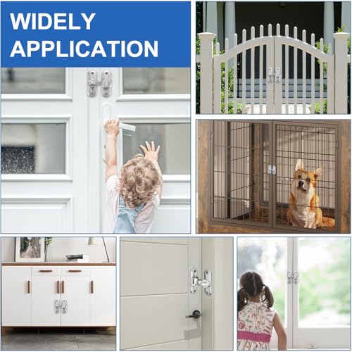 pangdapengpeng Cerradura Puerta Corredera, 90/180 Grados Pestillo para Puerta Corredera, Cerrojo de Puerta Acero Inoxidable con Tornillos para Cocina, Jardín, Dormitorio, Ventana (Plata) - imagen 7