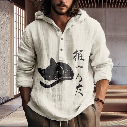 Men's Japanese Art Graphic Big and Tall Hoodies Pullover Y2K Long Sleeve Hooded Oversized Sweatshirt2