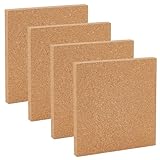OLYCRAFT 4 Stück Korkplattenfliesen 20x20cm Quadratisch 15mm Dicke Korkplatte Für Wände Pinnwände Präsentationsplatten Untersetzer Tischsets Küche Esszimmer DIY Bastelbedarf