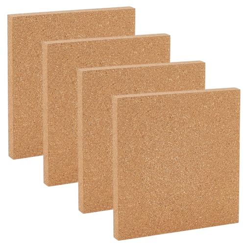 OLYCRAFT 4Pcs panneaux liège carreaux 20x20cm carré bouchon de liège pour les murs 15mm d’épaisseur feuille pour tableaux d’affichage bouchon Coaster napperon bricolage artisanat fournitures