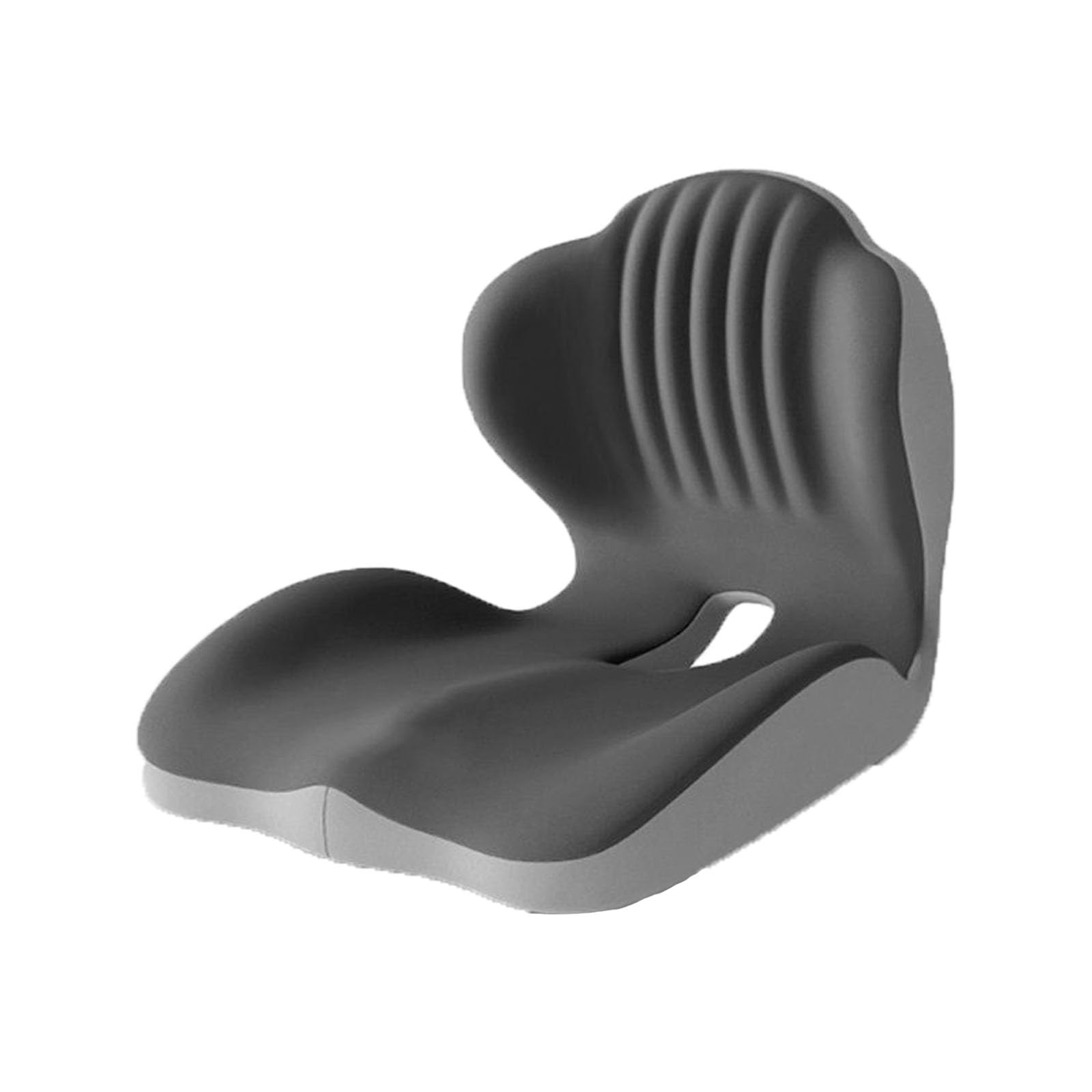 Coussin de soutien lombaire et siège ergonomique, coussin en mousse mémoire 2 en 1 avec conception creuse Coccyx pour chaise de bureau, siège de voiture, utilisation à la maison (Double gris)