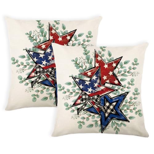 yeshttdy Patriotic American Flag Decorative Pillow...