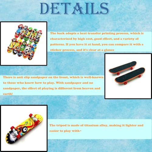 20 PCS Finger Skateboards Finger Mini Skateboard Fingerboard Scooter Boards Skateboards Toy Skateboard for Party Christmas Toy Gifts(Random Styles) - Image 2