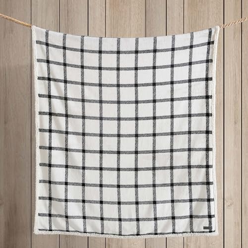 Eddie Bauer - Blanket, Super Soft Reversible Sherpa & Brushed Fleece Bedding, Throw Blankets for Couch, Ideal for Lounging (Bunkhouse Beige/Charcoal) - Image 4