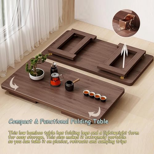 Table basse pliante en bambou pour optimiser les petits salons et bureaux - 6