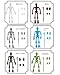 MIKILOWUHA 6 Pack T13 Skeleton Action Figures, Glow in The Dark Blue Multi-Jointed Posable Toys, DIY Mini Skeletons for Christmas Decorations, Party Favors, Desk Decor for Kids & Adults