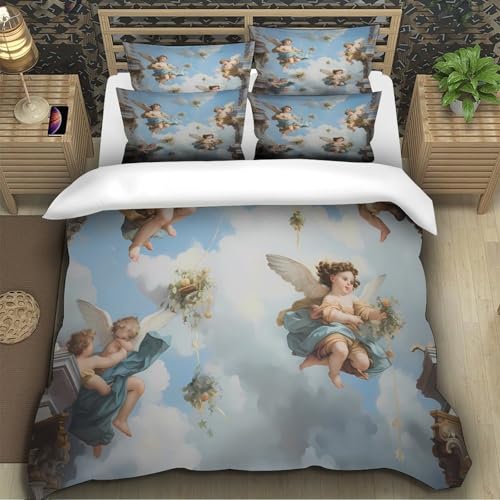 Housse de couette effet 3D martin-pêcheur parure de lit super king résistante - 5