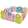 COSTWAY Grondbox baby, 16 paneel speelbox babybox veiligheid hek activiteit centrum, deur met veiligheidsslot & mooi…