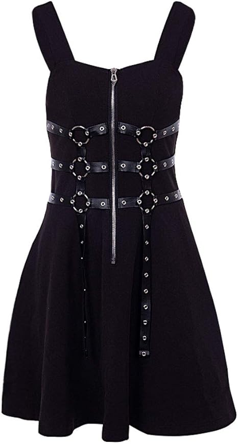 ゴスロリ風 スチームパンク風ワンピース 束縛風ドレス ゴシック パンク ロック ロリータ ビジュアル系 V系 ｌサイズ コスチューム ホビー