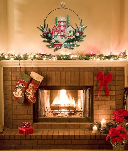 2 Pack 16-Inch Rustic Christmas Wreaths for Indoor/Outdoor Decor