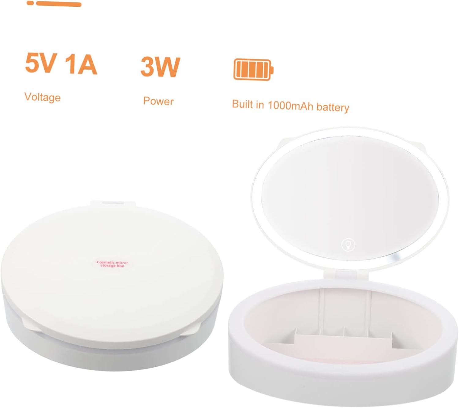 SAFIGLE Compact LED Makeup Mirror with Magnifying Function Portable Storage Case for Women for Home and Travel Quality Materials Superior Reflectivity and Clarity