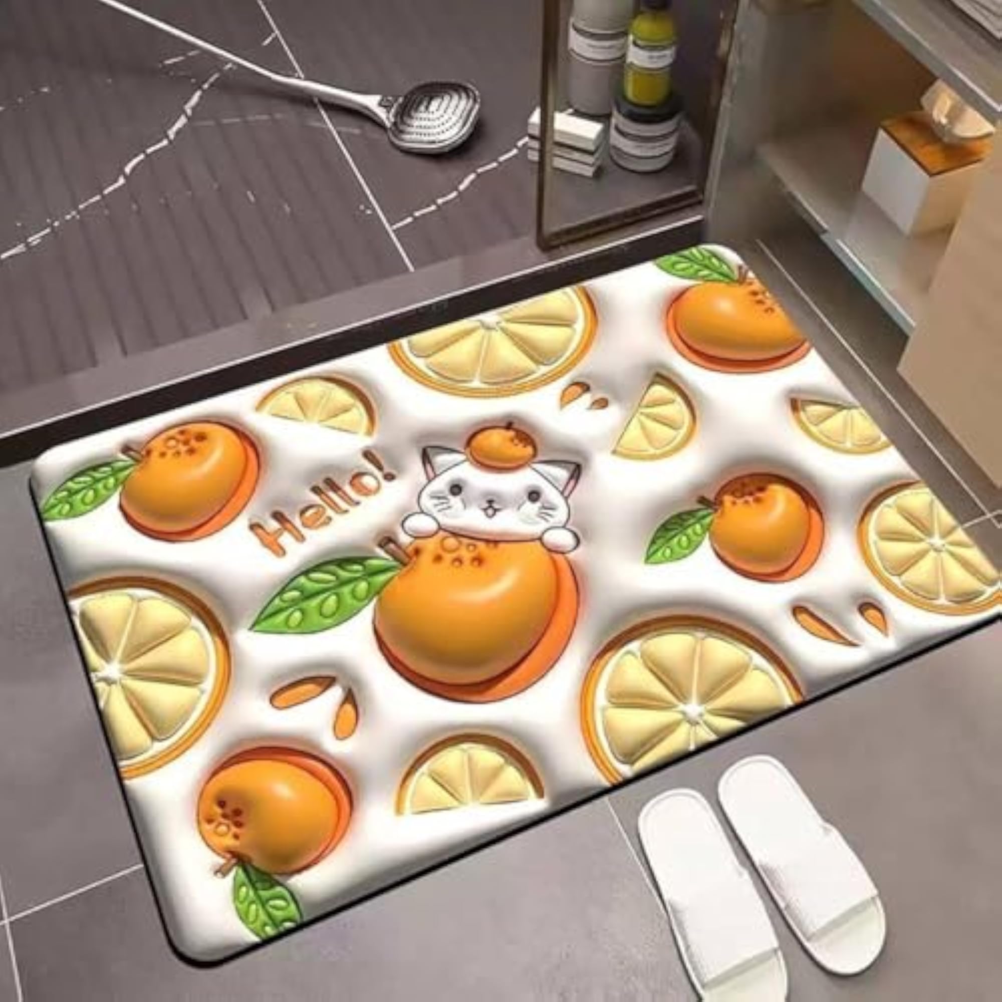 3D Flower Soft Diatom Mud Absorbent Floor Mat