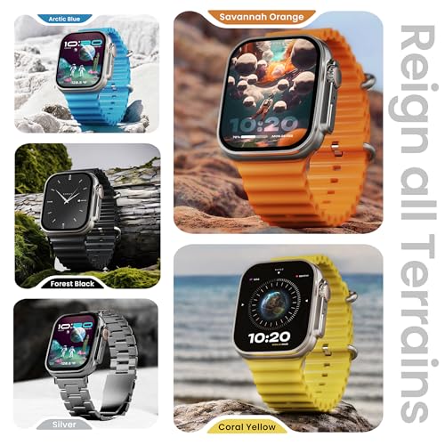 Image of Boult Crown Smart Watch 1.95'' Display, Bluetooth Calling, Working Crown, Zinc Alloy Frame, 900 Nits Brightness, AI Voice Assistant, SpO2 Monitoring, 100+ Sports Mode (Silver)