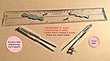 Advance.Man Marine Navigation Parallel Ruler Clear! Folding Parallel Ruler 21 inches with Brass Divider and Brass Pencil Compass 8 inches
