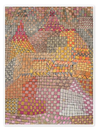 city ??Palace Poster av Paul Klee 90 x 120 cm Färgstarkt Tavlor Väggdekoration