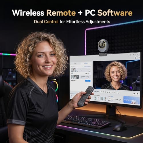 Image of EMEET Piko Dual-Camera 4K Webcam for Streaming, Wide-Angle & Telephoto Cameras, Max 11X Hybrid Zoom, 0.2s Autofocus, Remote Control, 3 Mics, Panda Privacy Cover, USB C-C&C-A, for Streaming /Work /Study