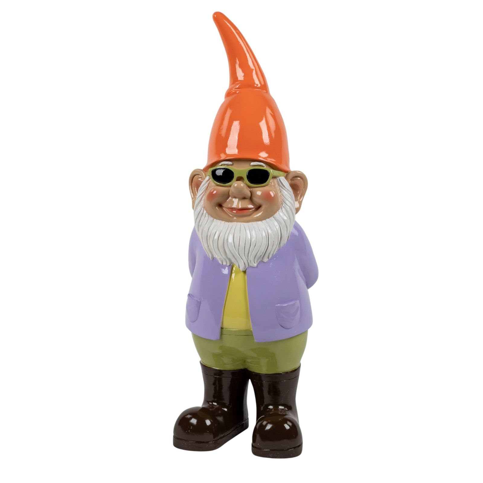 formano Krasnal ogrodowy, 76 x 28 cm, dekoracyjna figurka ogrodowa ze sztucznego kamienia, krasnal z okularami przeciwsłonecznymi, ręcznie malowana, błyszcząca powierzchnia, odporna na warunki