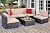 Vongrasig 6 Piece Patio Furniture Set, Small Outdoor Sectional Sofa Couch, All Weather PE Wicker L-Shaped Corner Patio Sofa Garden Backyard Patio Conversation Set w/Glass Table, Beige