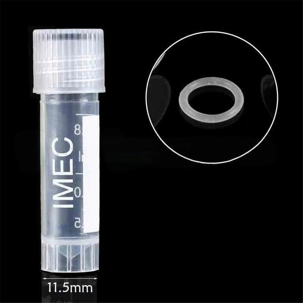 Instrumentos y Equipos de Laboratorio Lote de 500 viales criogénicos de plástico de 1,8 ml con junta de silicona y tapa de color.