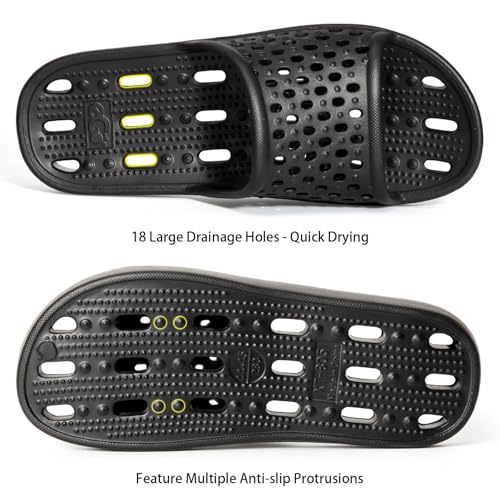 Image of Xomiboe Shower Shoes Men Quick Drying Women Shower Sandals Non-Slip Comfortable House Slippers Bathroom Hotel Flip Flops Slides With Students Gym