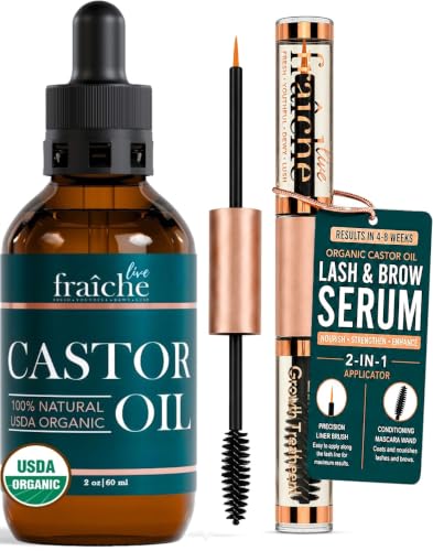 Image of Organic Castor Oil Eyelash Growth Serum, Eyebrow Lash Serum for Hair Growth