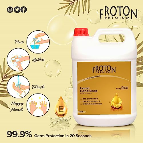 Image of Organic pH-Balance Moisturizing Gold Liquid Hand Wash with Refreshing Fragrance, Complete Protection for Soft & Gentle Hands (Pine(5L+1 Free))