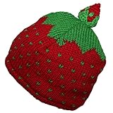  Freak Scene® Erdbeerwollmütze für Kinder ° warme Strickmütze ° Größe: 46 cm