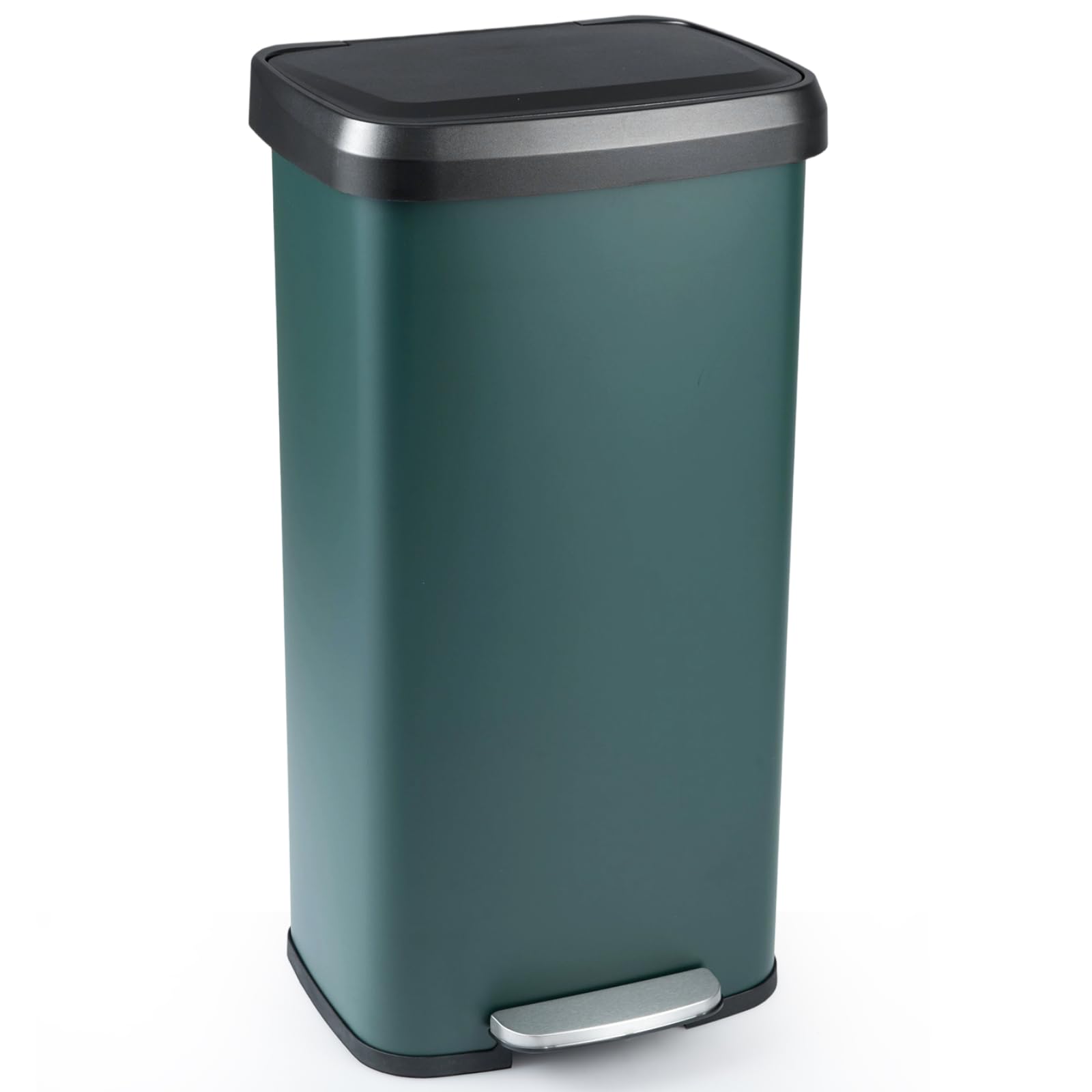 TANGZON 50L/68L Recycling Pedal Bin, Stainless Steel Kitchen Bin with Soft Close Lid, Handle & Non-Slip Base, Fingerprint-Proof Waste Separation Trash Can (68L, with Deodorant Box, Dark Green) โ image 1