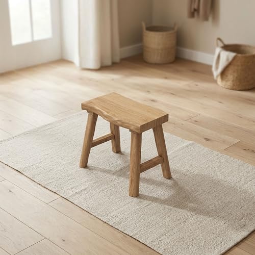 Banco de madera rústico de 50 cm para entrada y comedor 2