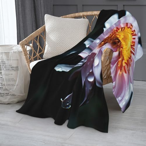 Couverture en flanelle à imprimé de fleurs plaid microfibre doux et léger - 7