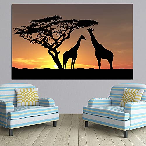 Peinture diamant complet girafe 80x180cm : solution déco pour grands murs vides