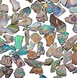 5pcs Raw Ethiopian Black Opal Gemstone Rough Opal Stone Chakra Healing Crystals DIY Jewelry Making Wire Wrapping Loose Supplies Wholesale October Birthstone