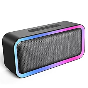 (Upgraded) Kunodi Portable Bluetooth Speaker, IPX5 Waterproof Bluetooth Speaker Wireless with RGB Lights, 18H Playtime & Hi-Fi Loud Stereo Sound