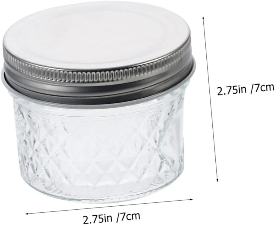8pcs Transparent Sealed Caviar Jars Glass Storage Bottles for Honey Jam and Kitchen Organization Preserving Food and Gifts Each