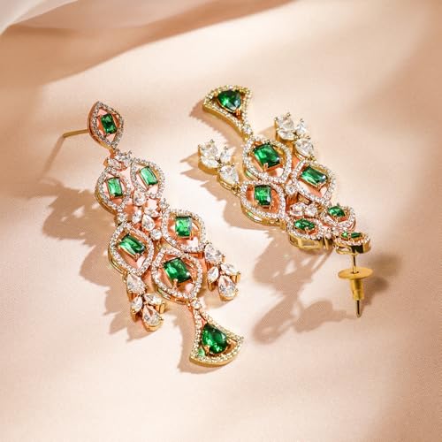 Image of Rubans AD Zircon Ornate Necklace for Woman with Earrings Set