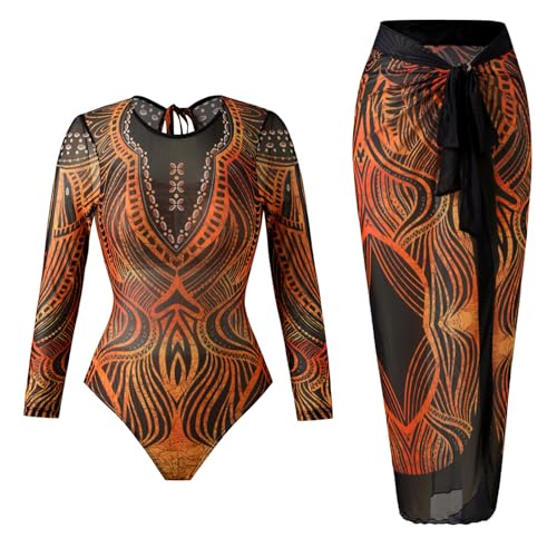 Maillot de bain 1 pièce surf rashguard natation manches longues avec robe de plage