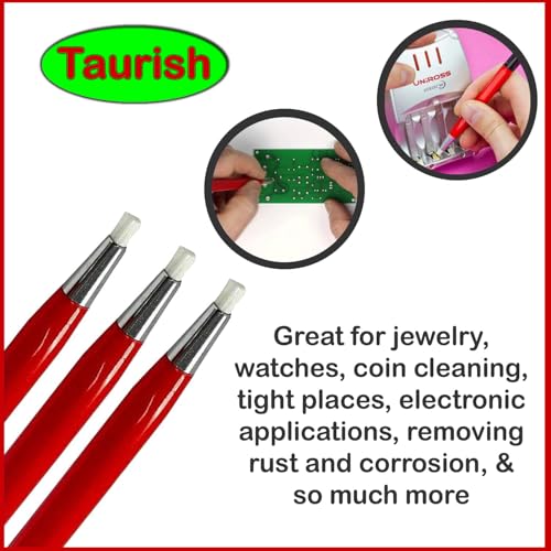 image for TAURISH Fiberglass Scratch Brush Pen 3 Pack Jewelry Watch Coin Cleanin