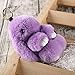 YISEVEN Stuffed Animal Bunny Keychain Rabbit Fur Plush Toy Fluffy Soft Cute Fuzzy Accessories Furry Ball Key Chain Gift for Women Teens Girls Kids Backpack Purse - Purple