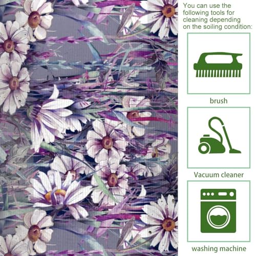 Tapis de cuisine floral sans couture lavable pour sol moderne