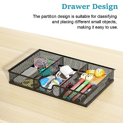 bukfen-Office-Desk-Organizer2-Tier-Office-Desk-Organizer-Display-Rack-and-one-Sliding-Drawer-Desk-File-Organizer-and-Storage-for-Office-School-HomeBlack