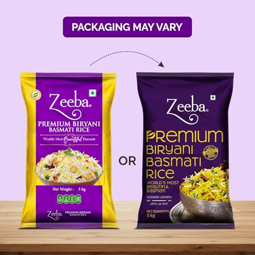 Image of Zeeba Premium Biryani Rice 5 Kg, Chef's Choice, Restaurant Style, Extra Long Grains (Cooked length upto 26mm*) (Pack of 2)