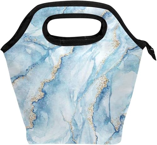 ランチバッグ 保冷 おしゃれ 軽量 大理石 石柄 弁当袋 かわいい 保温 防水 通勤 通学 旅行 子供 大人 プレゼント