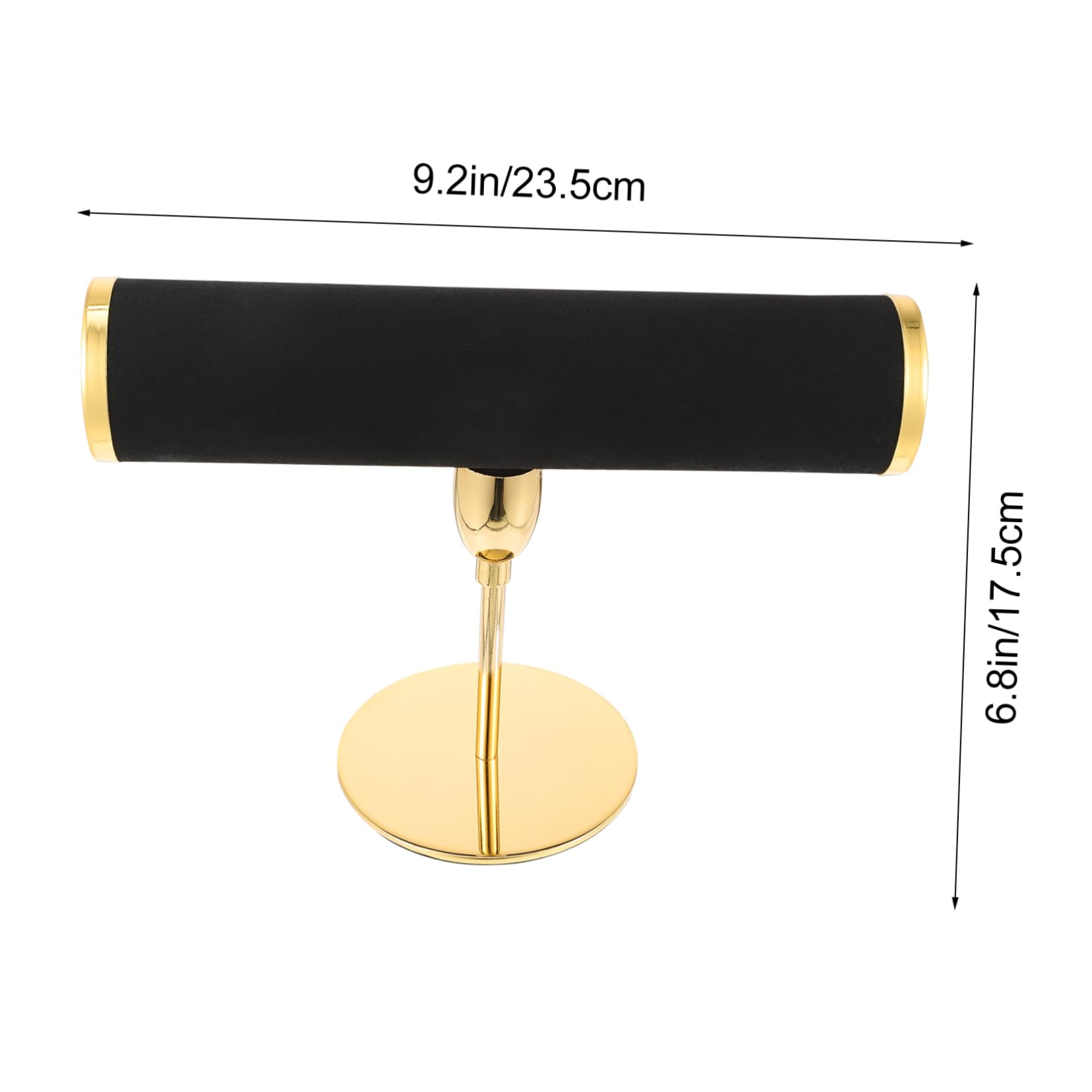 Healvian Espositore Orologio T-bar in Microfibra e Metallo, Oro