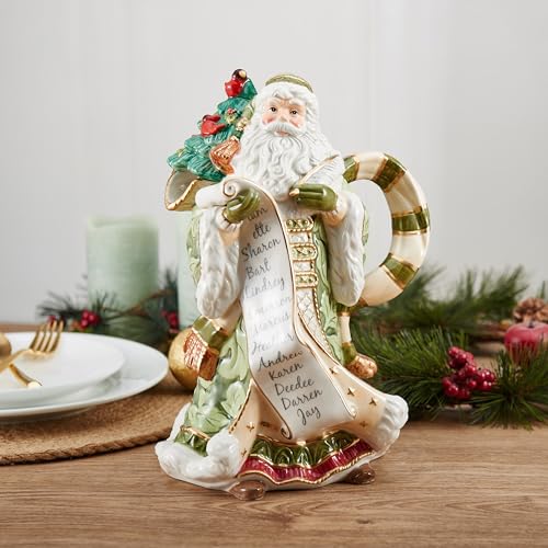 Fitz-and-Floyd-Holiday-Home-Green-Santa-Pitcher-48-Ounce Fitz and Floyd Holiday Home Green Santa Pitcher 48 Ounce