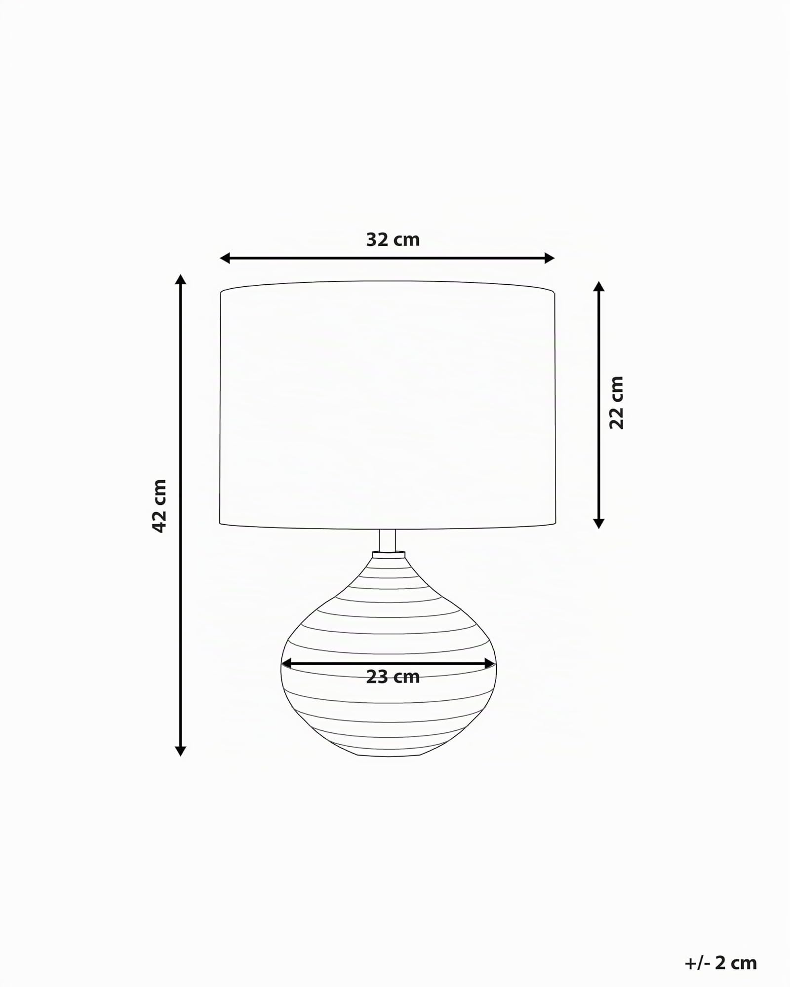Beliani Lampe de Table Chevet en Céramique Dorée avec Abat-jour Noir E27 Max 60W Design Élégant et Tendance pour Salon ou Chambre Glamour et Chic