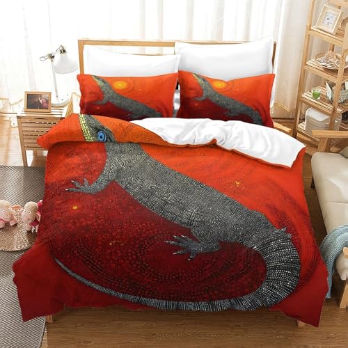 Housse de couette lion 3D super douce parure lit microfibre résistante - 3