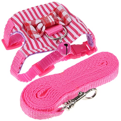 Totority 1Set Hamster Bunny Harness Leash Unique Pet Vest for Small Animals Design Comfortable Fit for Outdoor Walks Photos Striped
